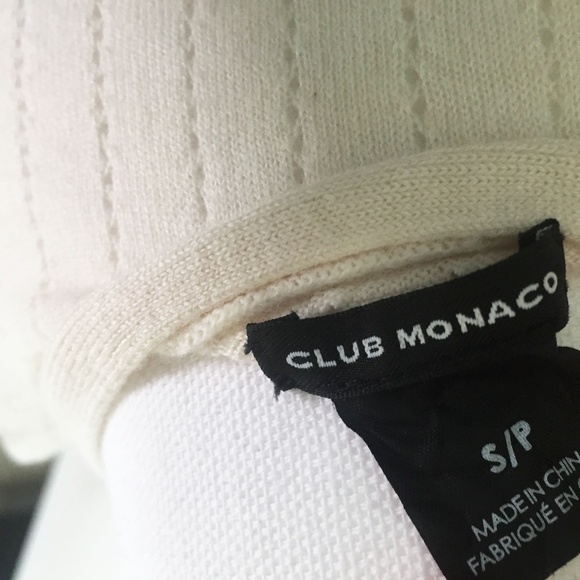 Club Monaco Cream Lightweight Cardigan w Silk Hem - Picture 5 of 5